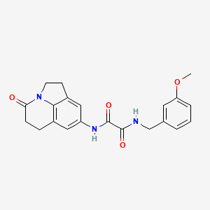 molecular formula C21H21N3O4 B2495557 N'-[(3-methoxyphenyl)methyl]-N-{11-oxo-1-azatricyclo[6.3.1.0^{4,12}]dodeca-4(12),5,7-trien-6-yl}ethanediamide CAS No. 898435-61-5
