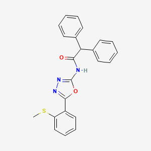 molecular formula C23H19N3O2S B2495569 N-{5-[2-(methylsulfanyl)phenyl]-1,3,4-oxadiazol-2-yl}-2,2-diphenylacetamide CAS No. 898443-98-6