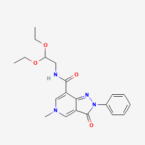molecular formula C20H24N4O4 B2495589 N-(2,2-diethoxyethyl)-5-methyl-3-oxo-2-phenyl-2H,3H,5H-pyrazolo[4,3-c]pyridine-7-carboxamide CAS No. 921574-22-3