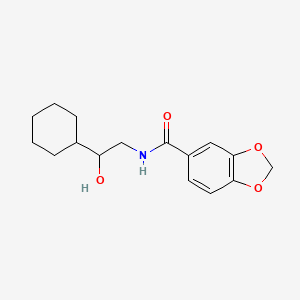 molecular formula C16H21NO4 B2495603 N-(2-cyclohexyl-2-hydroxyethyl)-2H-1,3-benzodioxole-5-carboxamide CAS No. 1351584-71-8