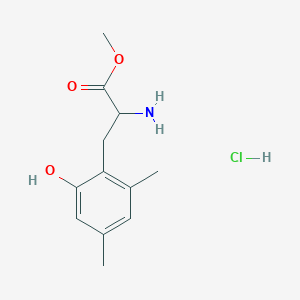 molecular formula C12H18ClNO3 B2495612 Methyl 2-amino-3-(2-hydroxy-4,6-dimethylphenyl)propanoate;hydrochloride CAS No. 2503203-03-8