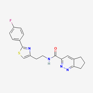 molecular formula C19H17FN4OS B2495640 N-{2-[2-(4-fluorophenyl)-1,3-thiazol-4-yl]ethyl}-5H,6H,7H-cyclopenta[c]pyridazine-3-carboxamide CAS No. 2415564-43-9