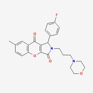 molecular formula C25H25FN2O4 B2495643 1-(4-Fluorophenyl)-7-methyl-2-(3-morpholinopropyl)-1,2-dihydrochromeno[2,3-c]pyrrole-3,9-dione CAS No. 868142-00-1