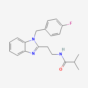 molecular formula C20H22FN3O B2495645 N-(2-{1-[(4-fluorophenyl)methyl]-1H-1,3-benzodiazol-2-yl}ethyl)-2-methylpropanamide CAS No. 695204-35-4