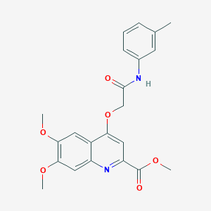 molecular formula C22H22N2O6 B2495665 METHYL 6,7-DIMETHOXY-4-{[(3-METHYLPHENYL)CARBAMOYL]METHOXY}QUINOLINE-2-CARBOXYLATE CAS No. 1359394-13-0
