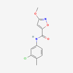 molecular formula C12H11ClN2O3 B2495676 N-(3-CHLORO-4-METHYLPHENYL)-3-METHOXY-1,2-OXAZOLE-5-CARBOXAMIDE CAS No. 1428371-45-2