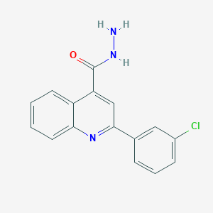 molecular formula C16H12ClN3O B2495697 2-(3-Chlorophenyl)quinoline-4-carbohydrazide CAS No. 886628-78-0