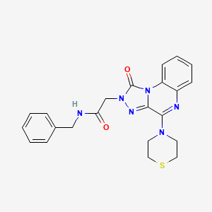 molecular formula C22H22N6O2S B2495704 N-benzyl-2-[1-oxo-4-(thiomorpholin-4-yl)-1H,2H-[1,2,4]triazolo[4,3-a]quinoxalin-2-yl]acetamide CAS No. 1216836-12-2