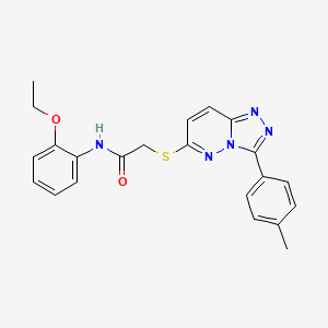 molecular formula C22H21N5O2S B2495707 N-(2-ethoxyphenyl)-2-((3-(p-tolyl)-[1,2,4]triazolo[4,3-b]pyridazin-6-yl)thio)acetamide CAS No. 852375-61-2