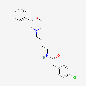 molecular formula C22H27ClN2O2 B2495732 2-(4-chlorophenyl)-N-[4-(2-phenylmorpholin-4-yl)butyl]acetamide CAS No. 953971-14-7