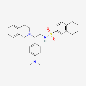 molecular formula C29H35N3O2S B2495758 N-{2-[4-(dimethylamino)phenyl]-2-(1,2,3,4-tetrahydroisoquinolin-2-yl)ethyl}-5,6,7,8-tetrahydronaphthalene-2-sulfonamide CAS No. 946245-16-5