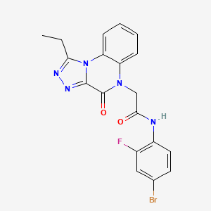 molecular formula C19H15BrFN5O2 B2495784 N-(4-bromo-2-fluorophenyl)-2-(1-ethyl-4-oxo[1,2,4]triazolo[4,3-a]quinoxalin-5(4H)-yl)acetamide CAS No. 1260936-24-0