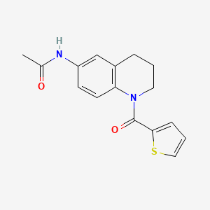 molecular formula C16H16N2O2S B2495795 N-(1-(thiophene-2-carbonyl)-1,2,3,4-tetrahydroquinolin-6-yl)acetamide CAS No. 899964-25-1