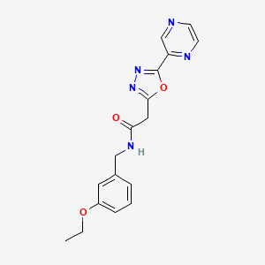 molecular formula C17H17N5O3 B2495824 N-(3-ethoxybenzyl)-2-(5-(pyrazin-2-yl)-1,3,4-oxadiazol-2-yl)acetamide CAS No. 1286718-60-2