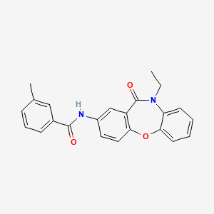 molecular formula C23H20N2O3 B2495826 N-(10-ethyl-11-oxo-10,11-dihydrodibenzo[b,f][1,4]oxazepin-2-yl)-3-methylbenzamide CAS No. 922108-31-4