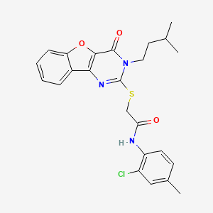 molecular formula C24H24ClN3O3S B2495830 N-(2-chloro-4-methylphenyl)-2-((3-isopentyl-4-oxo-3,4-dihydrobenzofuro[3,2-d]pyrimidin-2-yl)thio)acetamide CAS No. 899755-54-5