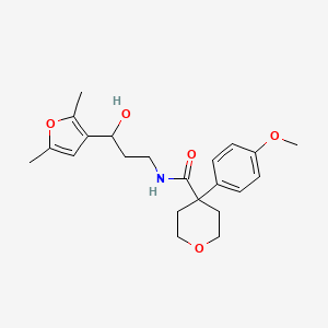 molecular formula C22H29NO5 B2495840 N-[3-(2,5-DIMETHYLFURAN-3-YL)-3-HYDROXYPROPYL]-4-(4-METHOXYPHENYL)OXANE-4-CARBOXAMIDE CAS No. 1421485-20-2
