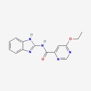 molecular formula C14H13N5O2 B2495854 N-(1H-1,3-benzodiazol-2-yl)-6-ethoxypyrimidine-4-carboxamide CAS No. 2034249-86-8