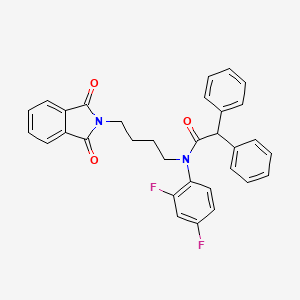 molecular formula C32H26F2N2O3 B2495858 N-(2,4-difluorophenyl)-N-[4-(1,3-dioxo-2,3-dihydro-1H-isoindol-2-yl)butyl]-2,2-diphenylacetamide CAS No. 308293-09-6