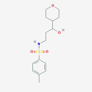 molecular formula C15H23NO4S B2495891 N-[3-hydroxy-3-(oxan-4-yl)propyl]-4-methylbenzene-1-sulfonamide CAS No. 2034484-36-9