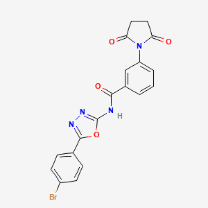 molecular formula C19H13BrN4O4 B2495897 N-[5-(4-bromophenyl)-1,3,4-oxadiazol-2-yl]-3-(2,5-dioxopyrrolidin-1-yl)benzamide CAS No. 897735-64-7