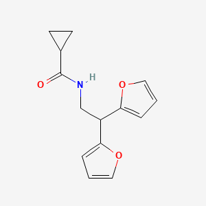 molecular formula C14H15NO3 B2495912 N-[2,2-bis(furan-2-yl)ethyl]cyclopropanecarboxamide CAS No. 2309781-62-0
