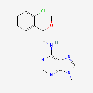 molecular formula C15H16ClN5O B2495958 N-[2-(2-chlorophenyl)-2-methoxyethyl]-9-methyl-9H-purin-6-amine CAS No. 2380034-74-0