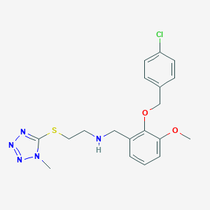 N-{2-[(4-chlorobenzyl)oxy]-3-methoxybenzyl}-2-[(1-methyl-1H-tetrazol-5-yl)sulfanyl]ethanamine