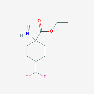 molecular formula C10H17F2NO2 B2496037 Ethyl 1-amino-4-(difluoromethyl)cyclohexane-1-carboxylate CAS No. 2248286-23-7