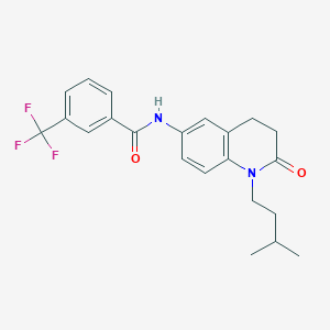 molecular formula C22H23F3N2O2 B2496063 N-(1-isopentyl-2-oxo-1,2,3,4-tetrahydroquinolin-6-yl)-3-(trifluoromethyl)benzamide CAS No. 954613-70-8