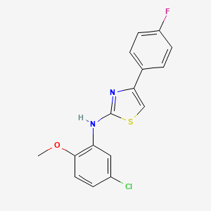molecular formula C16H12ClFN2OS B2496084 N-(5-chloro-2-methoxyphenyl)-4-(4-fluorophenyl)-1,3-thiazol-2-amine CAS No. 1024186-27-3