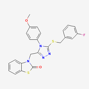 3-((5-((3-fluorobenzyl)thio)-4-(4-methoxyphenyl)-4H-1,2,4-triazol-3-yl)methyl)benzo[d]thiazol-2(3H)-one