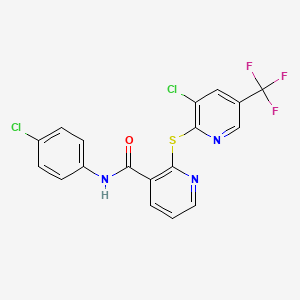 N-(4-chlorophenyl)-2-{[3-chloro-5-(trifluoromethyl)-2-pyridinyl]sulfanyl}nicotinamide