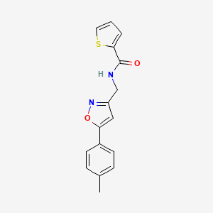 molecular formula C16H14N2O2S B2496147 N-((5-(p-tolyl)isoxazol-3-yl)methyl)thiophene-2-carboxamide CAS No. 946262-83-5