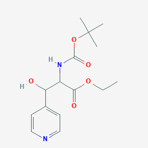 molecular formula C15H22N2O5 B2496165 Ethyl 2-{[(tert-butoxy)carbonyl]amino}-3-hydroxy-3-(pyridin-4-yl)propanoate CAS No. 2059937-32-3