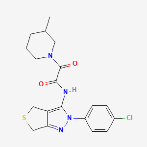 molecular formula C19H21ClN4O2S B2496175 N-(2-(4-chlorophenyl)-4,6-dihydro-2H-thieno[3,4-c]pyrazol-3-yl)-2-(3-methylpiperidin-1-yl)-2-oxoacetamide CAS No. 899970-11-7