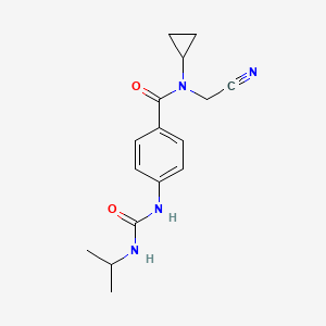 molecular formula C16H20N4O2 B2496189 N-(cyanomethyl)-N-cyclopropyl-4-{[(propan-2-yl)carbamoyl]amino}benzamide CAS No. 1252276-44-0