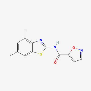 molecular formula C13H11N3O2S B2496194 N-(4,6-dimethylbenzo[d]thiazol-2-yl)isoxazole-5-carboxamide CAS No. 919860-32-5