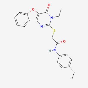 2-[(3-ethyl-4-oxo-3,4-dihydro[1]benzofuro[3,2-d]pyrimidin-2-yl)sulfanyl]-N-(4-ethylphenyl)acetamide