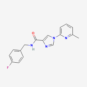 molecular formula C17H15FN4O B2496283 N-(4-fluorobenzyl)-1-(6-methyl-2-pyridinyl)-1H-imidazole-4-carboxamide CAS No. 477864-35-0