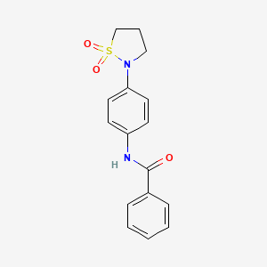 molecular formula C16H16N2O3S B2496284 N-[4-(1,1-dioxo-1lambda6,2-thiazolidin-2-yl)phenyl]benzamide CAS No. 941931-93-7