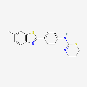 molecular formula C18H17N3S2 B2496307 N-[4-(6-methyl-1,3-benzothiazol-2-yl)phenyl]-5,6-dihydro-4H-1,3-thiazin-2-amine CAS No. 748778-12-3