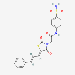 2-((Z)-2,4-dioxo-5-((E)-3-phenylallylidene)thiazolidin-3-yl)-N-(4-sulfamoylphenyl)acetamide
