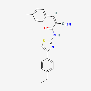 (Z)-2-Cyano-N-[4-(4-ethylphenyl)-1,3-thiazol-2-yl]-3-(4-methylphenyl)prop-2-enamide