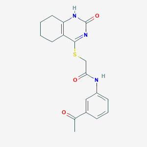 molecular formula C18H19N3O3S B2496418 N-(3-acetylphenyl)-2-[(2-oxo-1,2,5,6,7,8-hexahydroquinazolin-4-yl)sulfanyl]acetamide CAS No. 1001520-07-5
