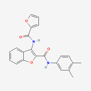 molecular formula C22H18N2O4 B2496519 N-(3,4-dimethylphenyl)-3-(furan-2-amido)-1-benzofuran-2-carboxamide CAS No. 888462-47-3