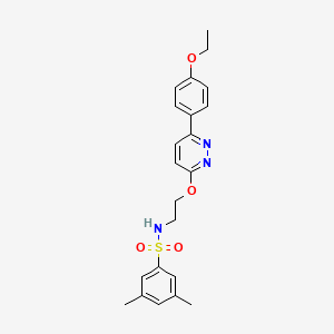 molecular formula C22H25N3O4S B2496607 N-(2-((6-(4-ethoxyphenyl)pyridazin-3-yl)oxy)ethyl)-3,5-dimethylbenzenesulfonamide CAS No. 920169-20-6