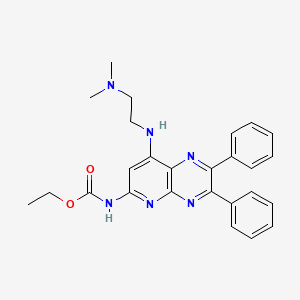 Ethyl (8-((2-(dimethylamino)ethyl)amino)-2,3-diphenylpyrido[2,3-b]pyrazin-6-yl)carbamate