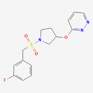 3-((1-((3-Fluorobenzyl)sulfonyl)pyrrolidin-3-yl)oxy)pyridazine
