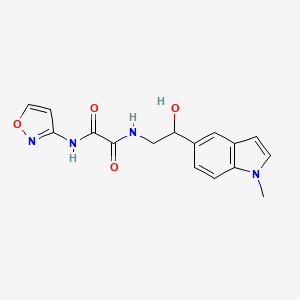 molecular formula C16H16N4O4 B2496632 N1-(2-hydroxy-2-(1-methyl-1H-indol-5-yl)ethyl)-N2-(isoxazol-3-yl)oxalamide CAS No. 2034527-22-3